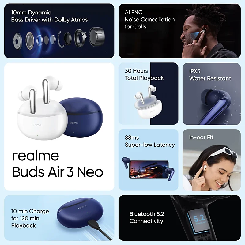 عکس شماره:0 , هندزفری بلوتوثی(ایرپاد) realme Buds Air 3 Neo